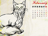 2014年2月emisenseカレンダー壁紙