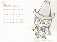 2014年3月emisenseカレンダー壁紙
