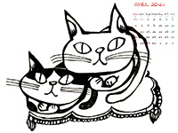 2014年4月emisenseカレンダー壁紙